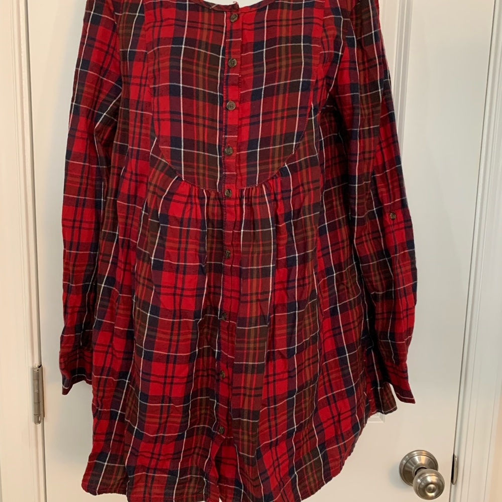 Plaid shirt dress